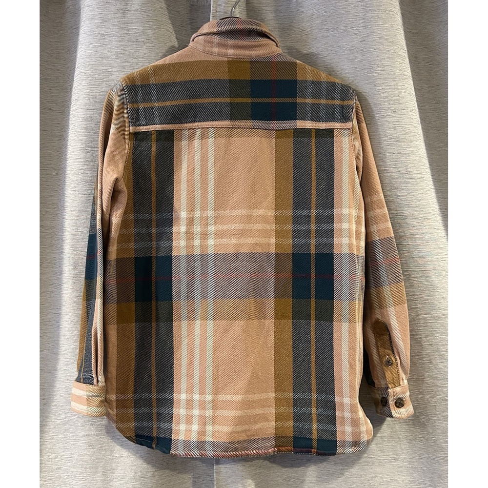 Carhartt Loose Fit Heavyweight Twill Plaid Flannel Shirt Women's Size XS Tan - Picture 4 of 5